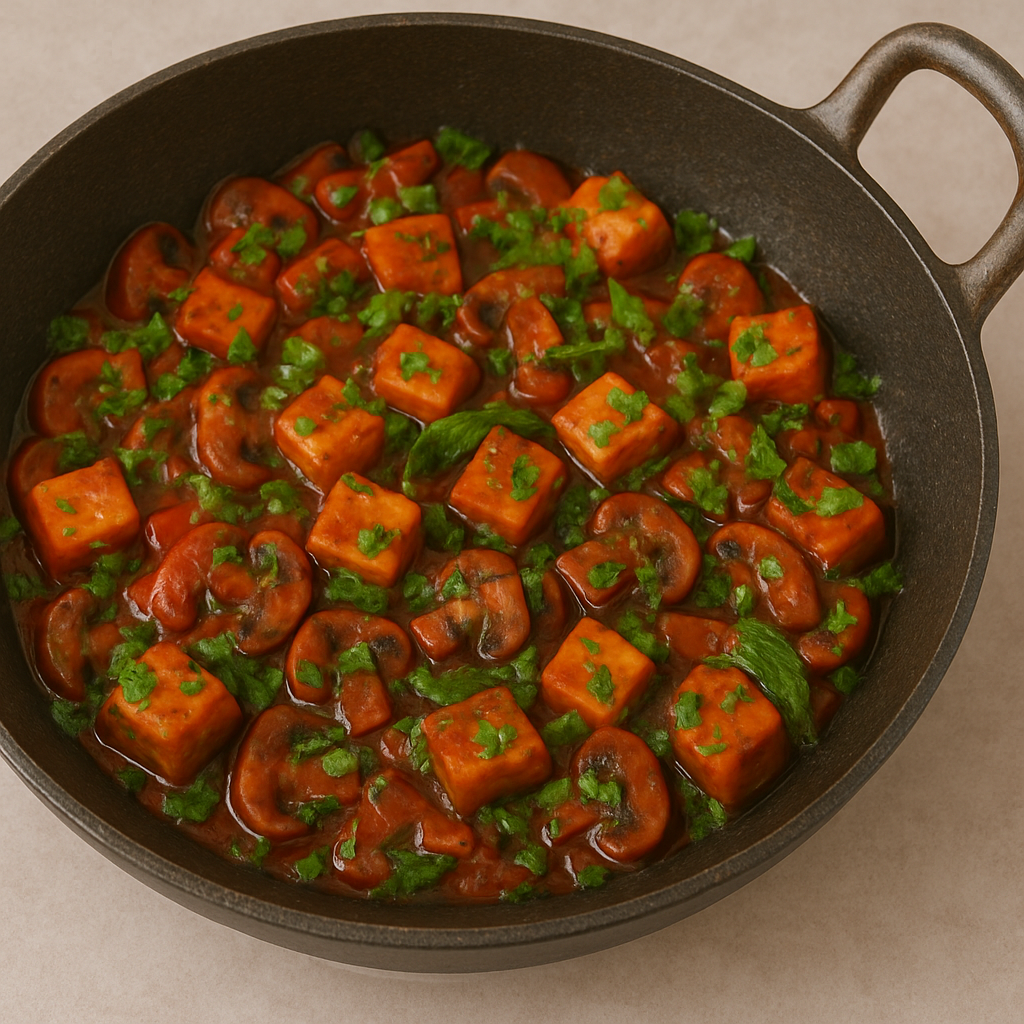 Paneer and Mushroom Stir-fry